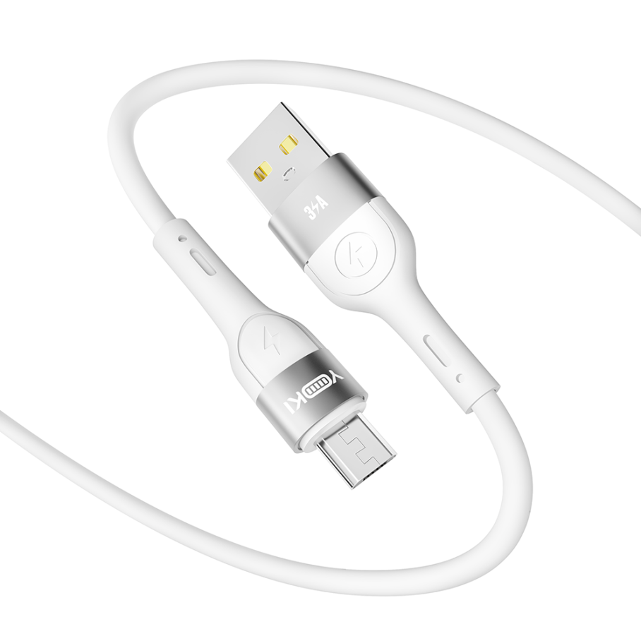 Кабель USB YOKI EXTRA YK-EX11 Micro 3A 1.2m Бiлий - Зображення 4