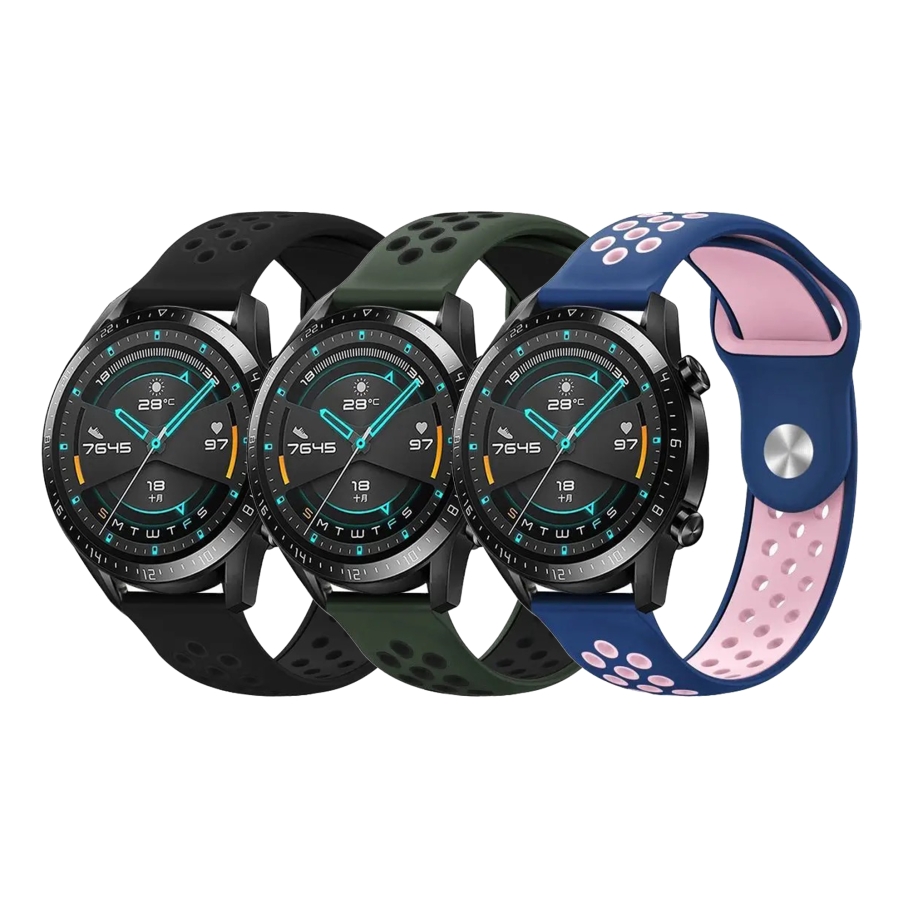 Ремінець Універс 22mm N Sport для Samsung/Amazfit/Huawei Black/Light Green - Зображення 2