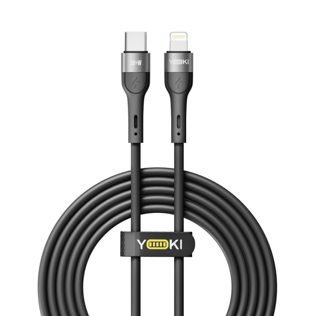 Кабель USB YOKI EXTRA YK-EX11 Type-C to Lightning 30W 2m Чорний