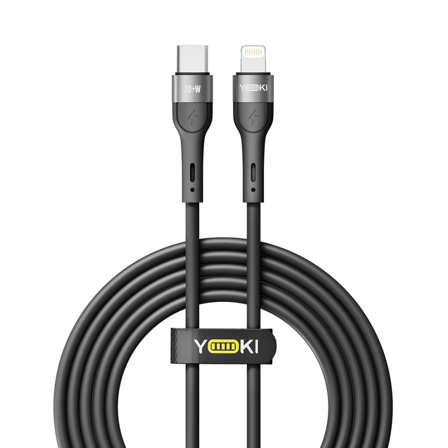 Кабель USB YOKI EXTRA YK-EX11 Type-C to Lightning 30W 2m Чорний