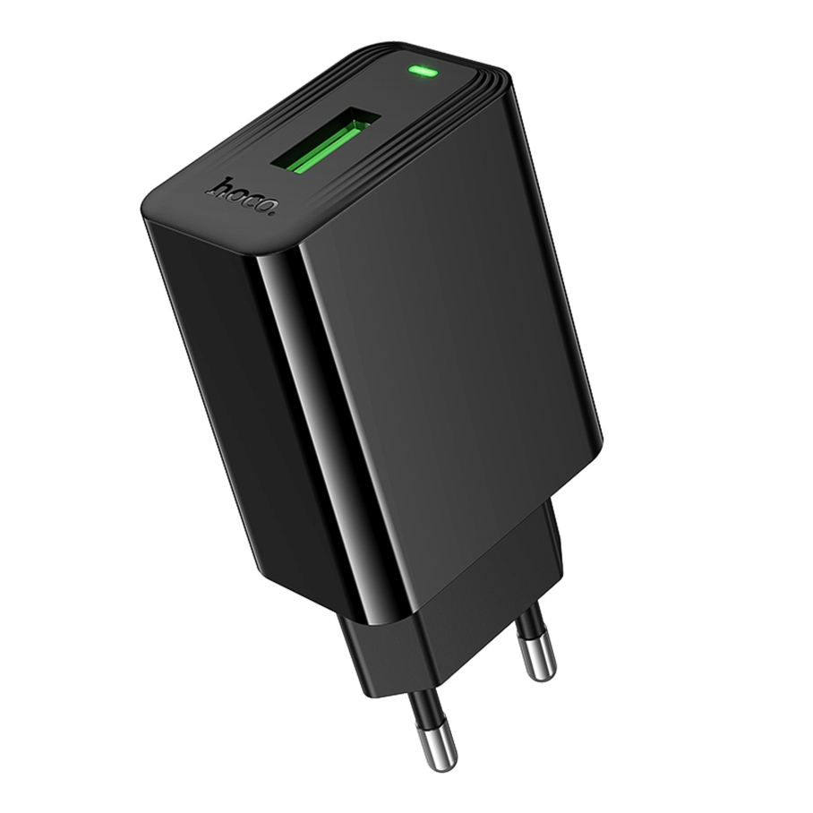 Мережевий Зарядний Пристрій Hoco CS92A 1USB QC 18W Чорний