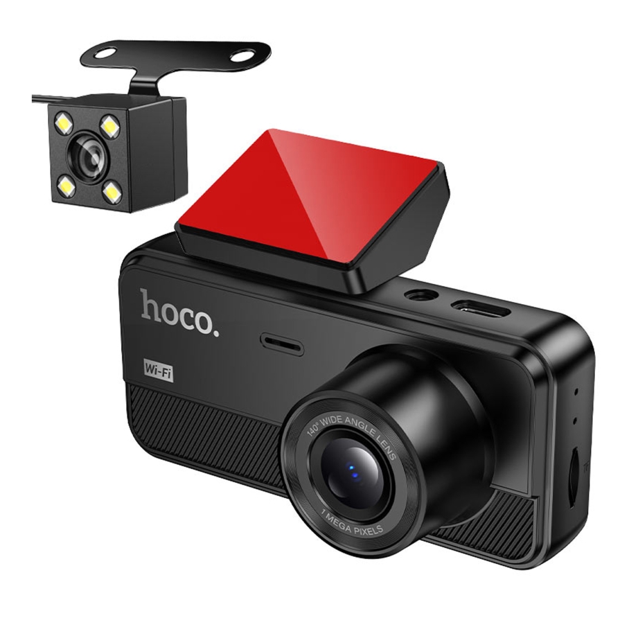 Відеореєстратор Hoco DV15 2-inch 720P/Wi-Fi App/ 3 Камеры Чорний - Зображення 3