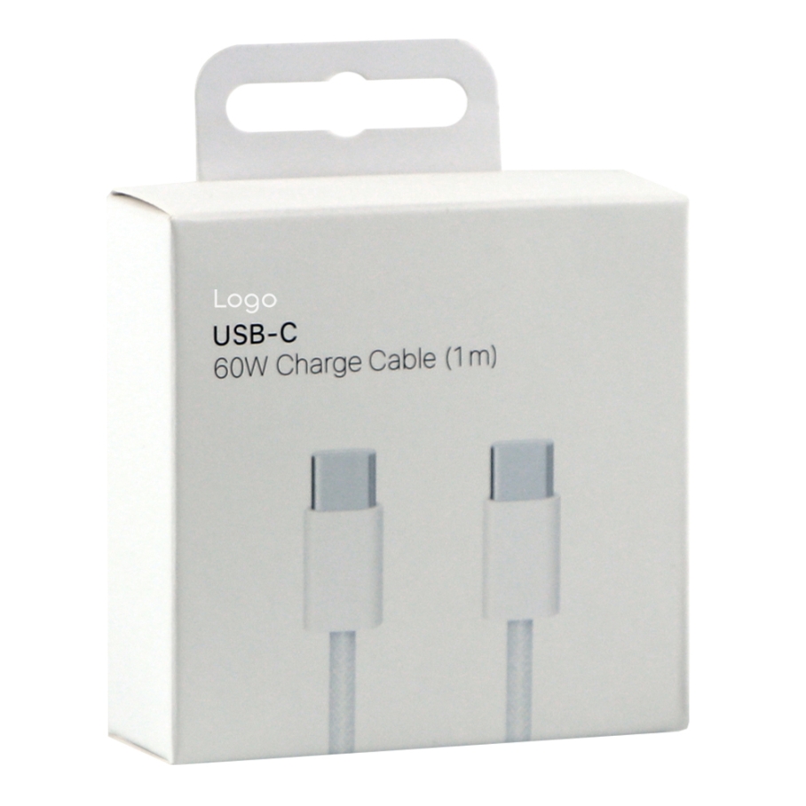USB For IP Type-C to Type-C New Design Nylon 60W 1:1 Бiлий - Зображення 2
