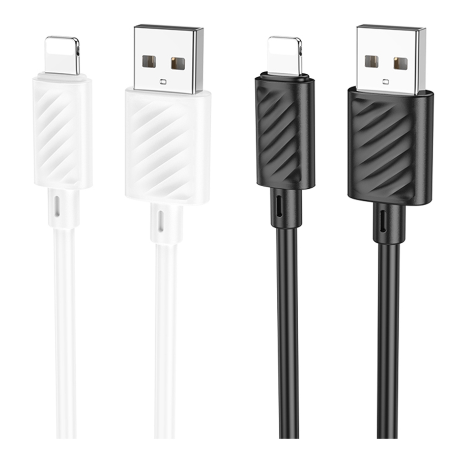 Кабель USB Hoco X88 Gratified Lightning 2.4A 2m Чорний - Зображення 2