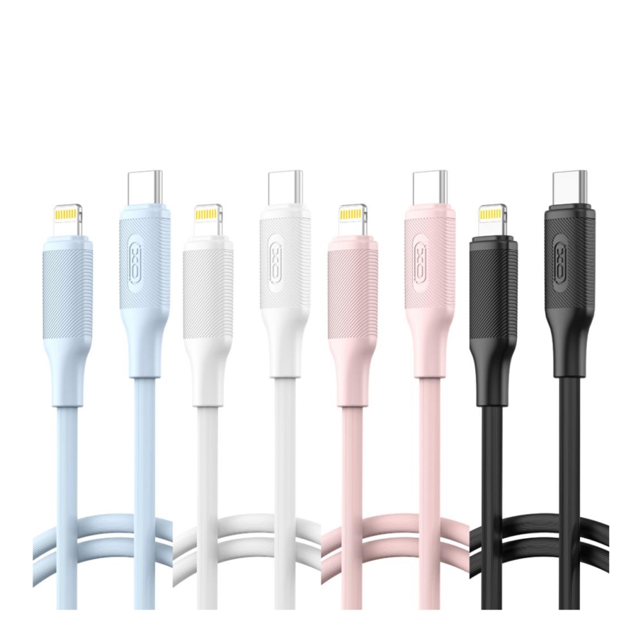 Кабель USB XO-Q265A Type-C to Lightning PD27W (30pcs/bottle) Чорний/Білий/Блакитний/Рожевий