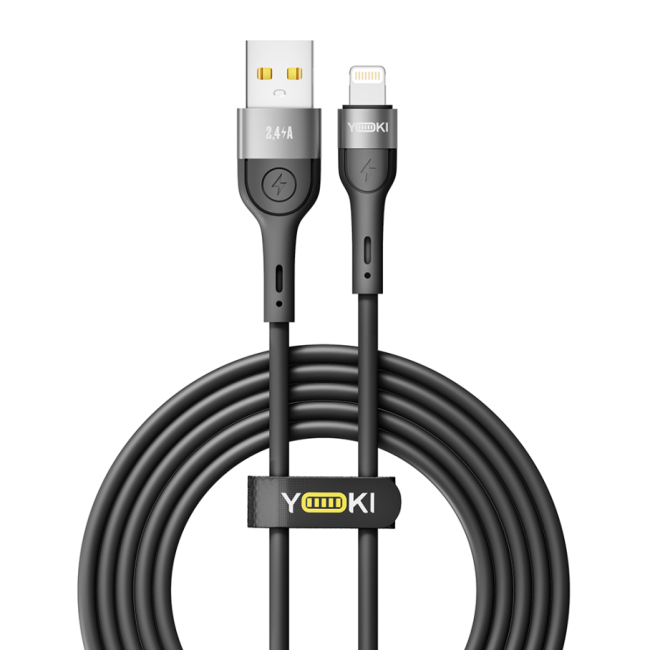 Кабель USB YOKI EXTRA YK-EX11 Lightning 2.4A 2m Чорний