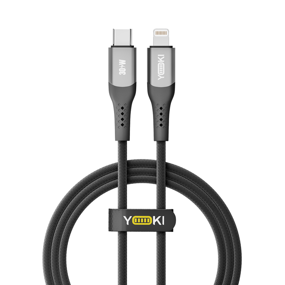 Кабель USB YOKI SOLID YK-SO15 Type-C to Lightning 30W 1.2m Чорний