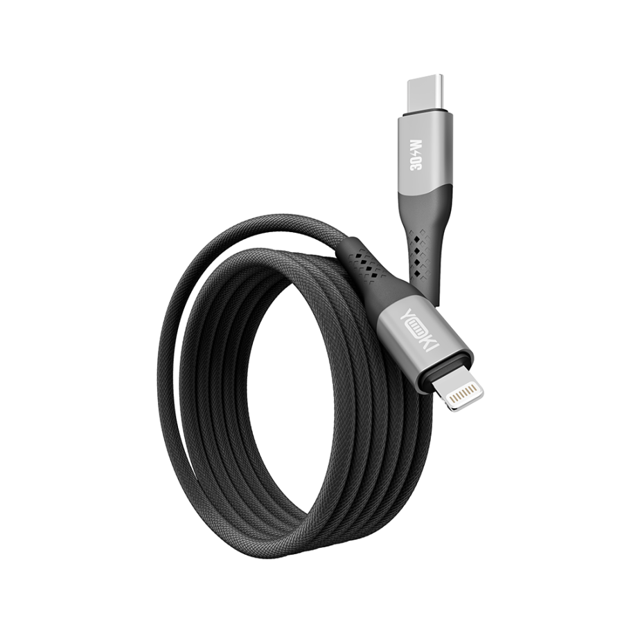 Кабель USB YOKI SOLID YK-SO15 Type-C to Lightning 30W 1.2m Чорний - Зображення 3