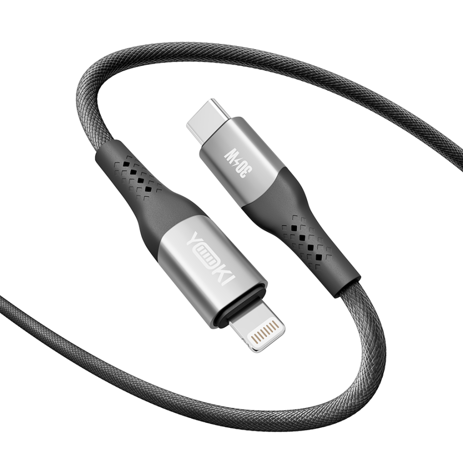 Кабель USB YOKI SOLID YK-SO15 Type-C to Lightning 30W 1.2m Чорний - Зображення 4
