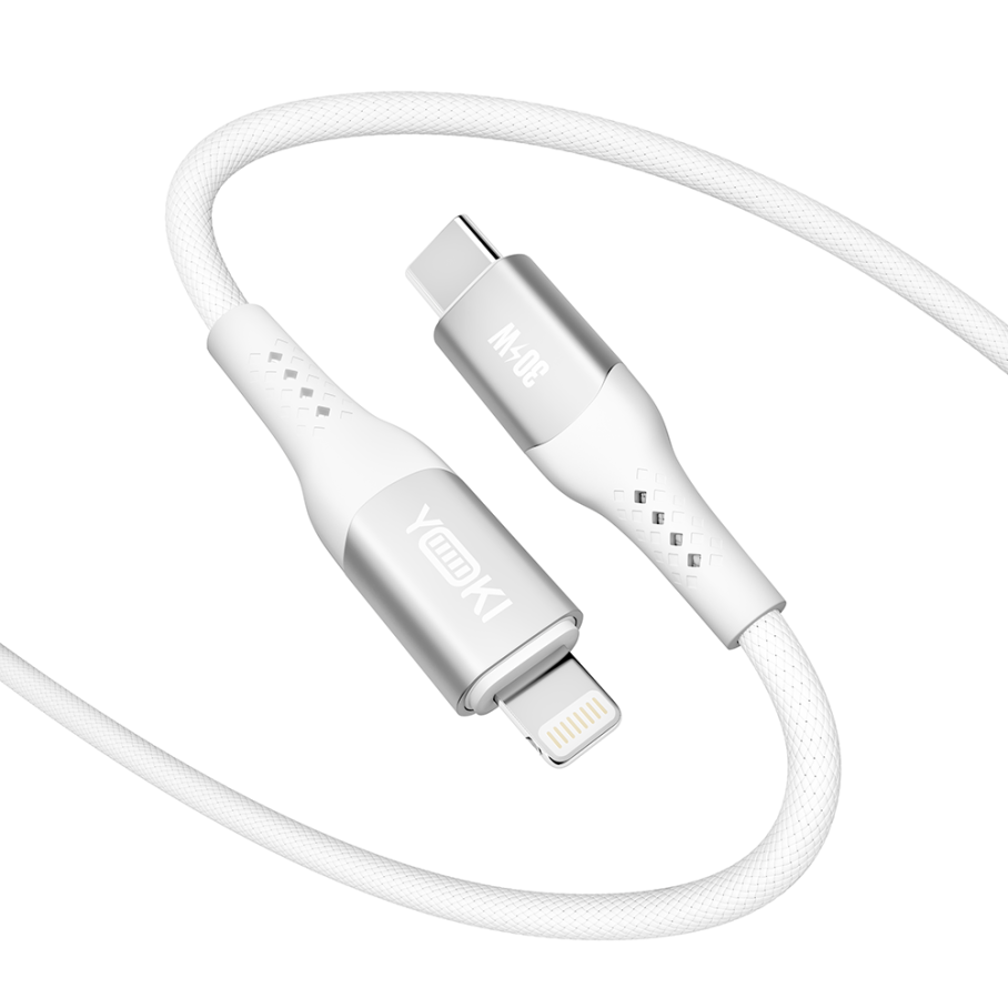 Кабель USB YOKI SOLID YK-SO15 Type-C to Lightning 30W 1.2m Бiлий - Зображення 4