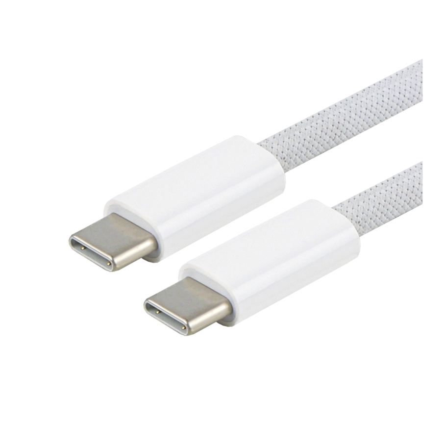 USB For IP Type-C to Type-C New Design Nylon 240W 2m 1:1 Бiлий