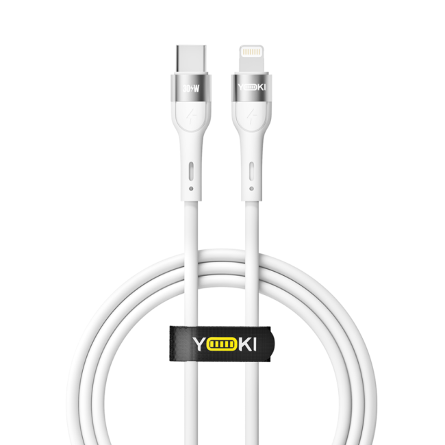Кабель USB YOKI EXTRA YK-EX11 Type-C to Lightning 30W 1.2m Бiлий