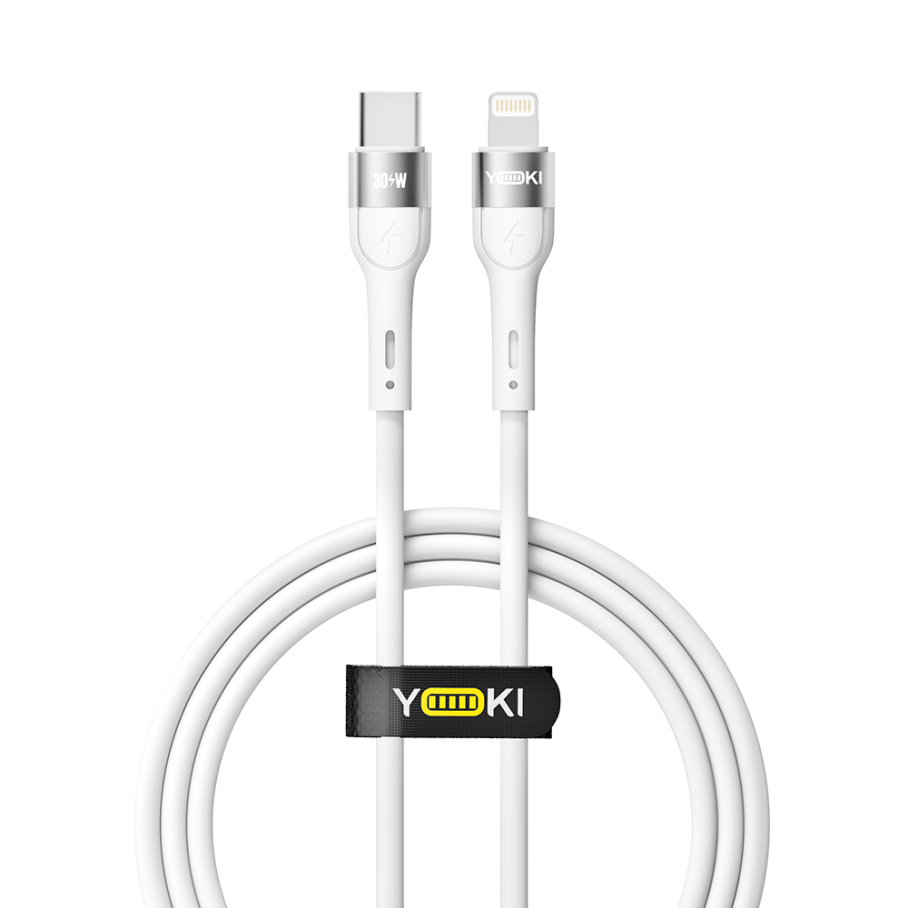 Кабель USB YOKI EXTRA YK-EX11 Type-C to Lightning 30W 1.2m Бiлий
