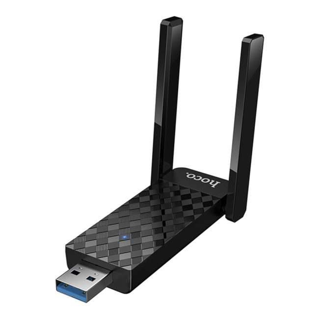 USB Wi-Fi Адаптер Hoco HI34 2.4G/5GHz 6 gen Чорний