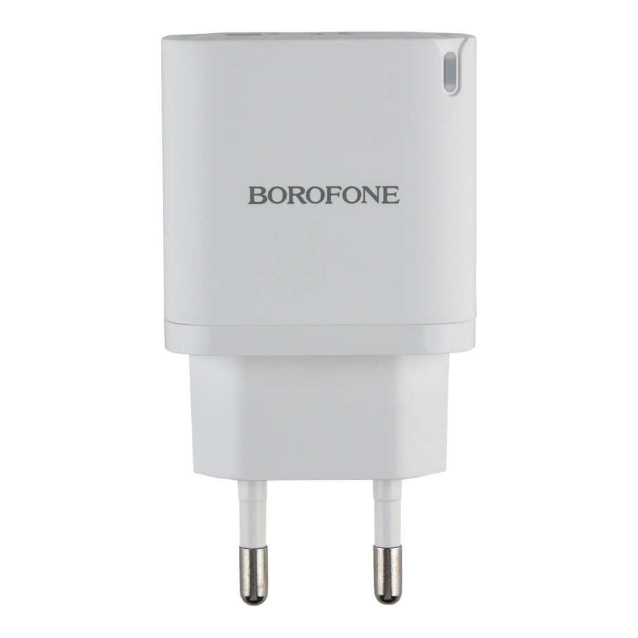 Мережевий Зарядний Пристрій Borofone BA83A 1USB-C/1USB PD/QC 20W+Type-C to Type-C Бiлий