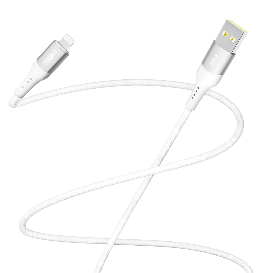 Кабель USB YOKI SOLID YK-SO15 Lightning 2.4A 1.2m Бiлий - Зображення 3