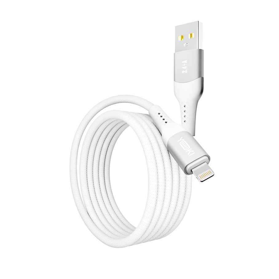 Кабель USB YOKI SOLID YK-SO15 Lightning 2.4A 1.2m Бiлий - Зображення 5