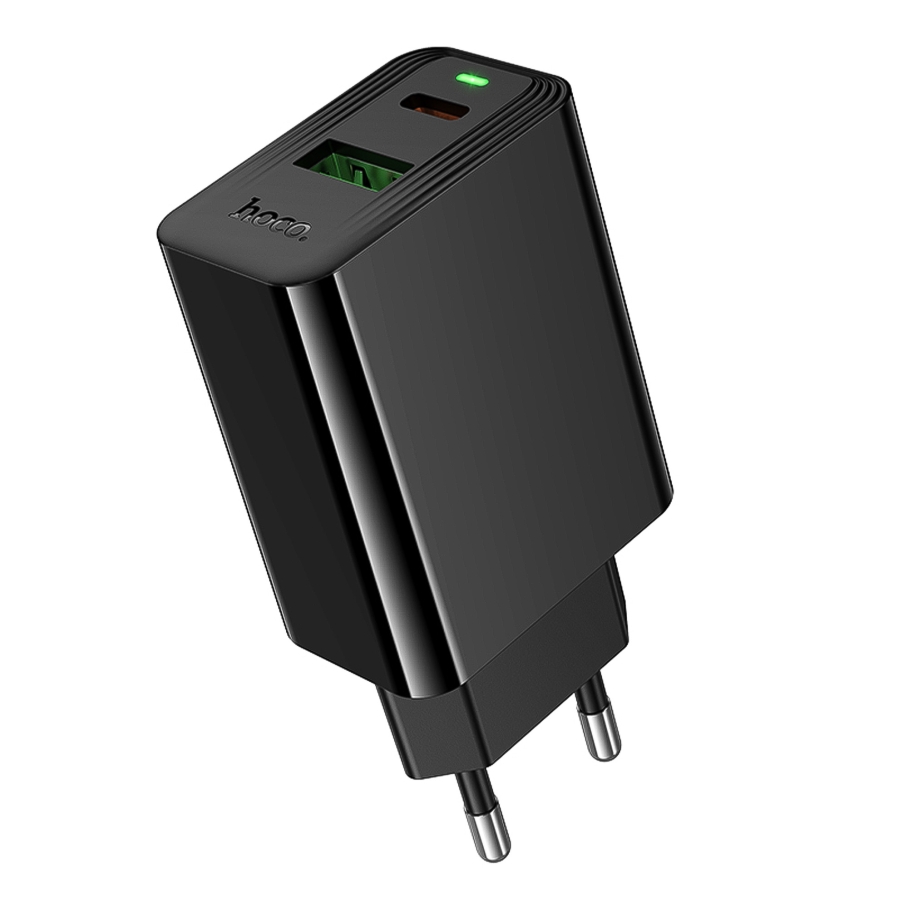 Сетевое Зарядное Устройство Hoco CS95A 1USB/1USB-C QC/PD 30W Чорний
