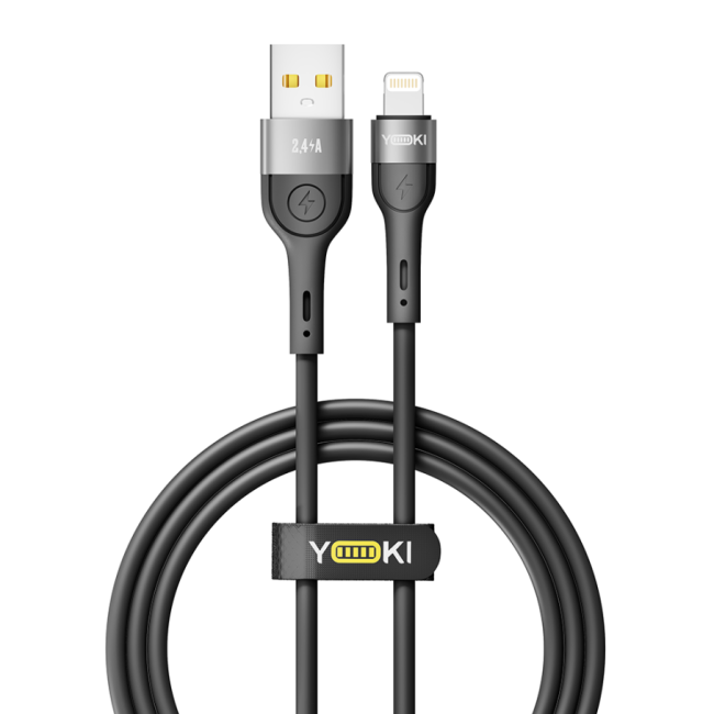 Кабель USB YOKI EXTRA YK-EX11 Lightning 2.4A 1.2m Чорний