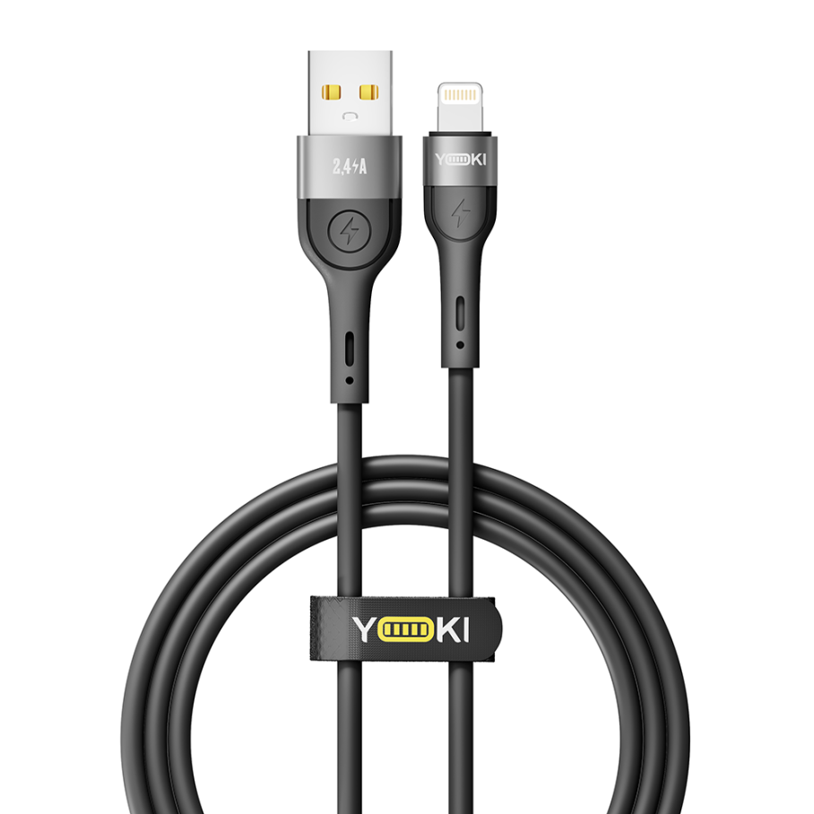 Кабель USB YOKI EXTRA YK-EX11 Lightning 2.4A 1.2m Чорний