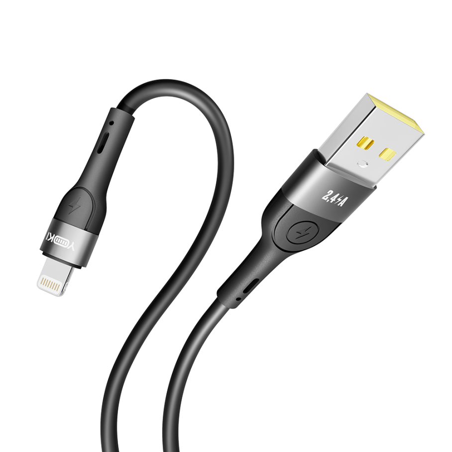 Кабель USB YOKI EXTRA YK-EX11 Lightning 2.4A 1.2m Чорний - Зображення 6