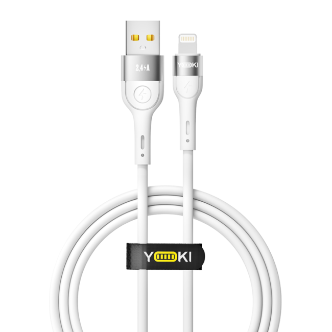 Кабель USB YOKI EXTRA YK-EX11 Lightning 2.4A 1.2m Бiлий