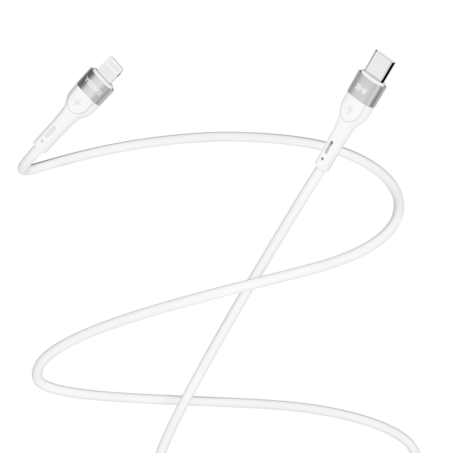 Кабель USB YOKI EXTRA YK-EX11 Lightning 2.4A 1.2m Бiлий - Зображення 3
