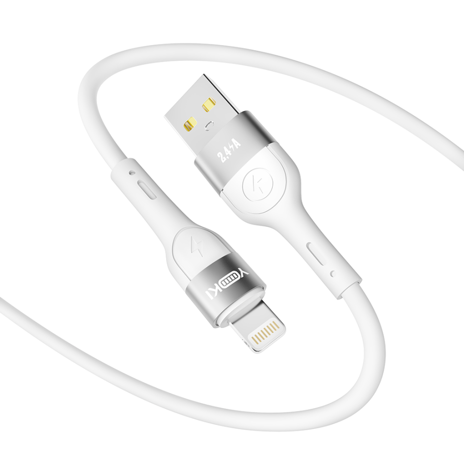 Кабель USB YOKI EXTRA YK-EX11 Lightning 2.4A 1.2m Бiлий - Зображення 4