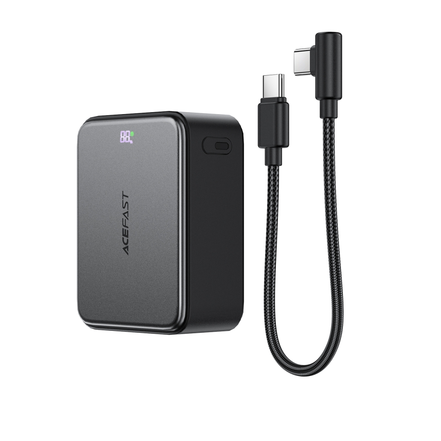 Універсальна Мобільна Батарея Power Bank AceFast M28 PD22.5W with cable Type-C to Type-C, 10000mAh Чорний
