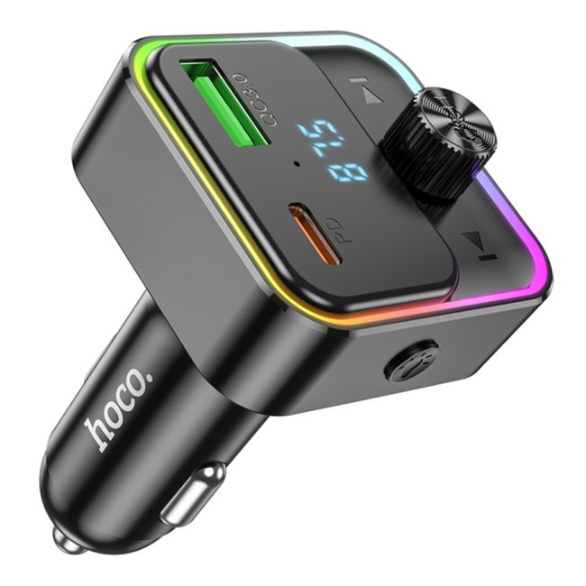 FM-трансмітер Hoco E81 USB-C PD30W+USB-A QC18W/BT5.0 Total 30W Чорний
