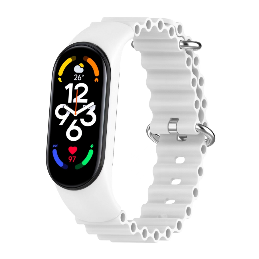 Ремінець для Xiaomi Mi Band 3/4/5/6/7 Ocean Band White