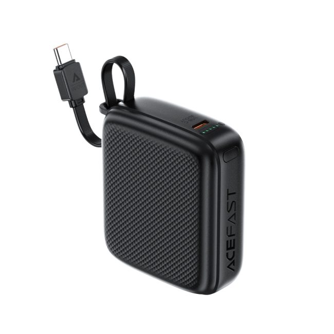 Універсальна Мобільна Батарея Power Bank AceFast M15 PD20W with cable Type-C, 10000mAh Чорний