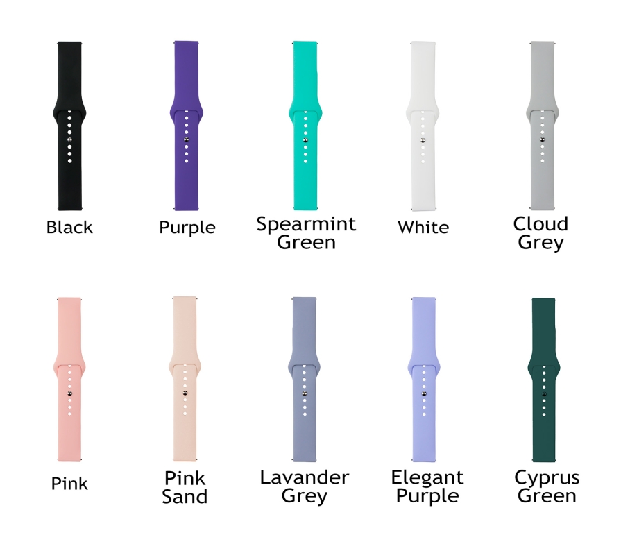 Ремінець Универс 20mm Silicone Original Button Design для Samsung/Amazfit/Huawei Lavander Grey - Зображення 4