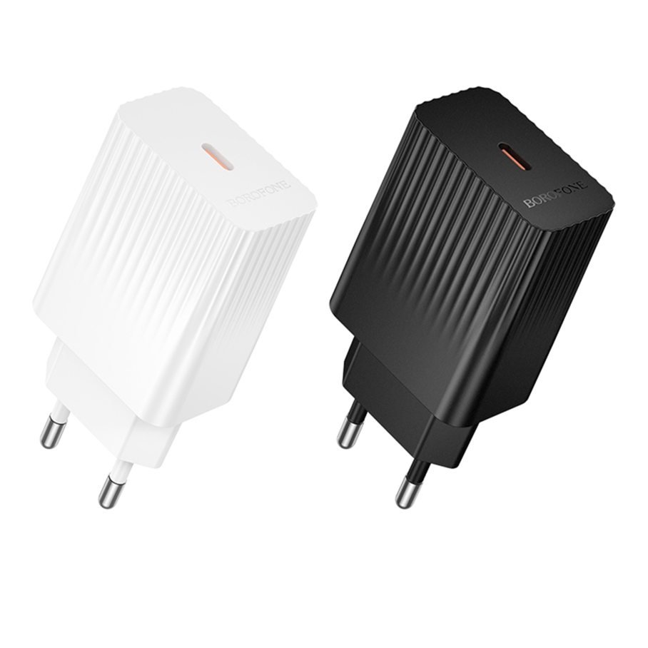 Мережевий Зарядний Пристрій Borofone BAS73A 1USB-C PD/QC 20W Бiлий - Зображення 2