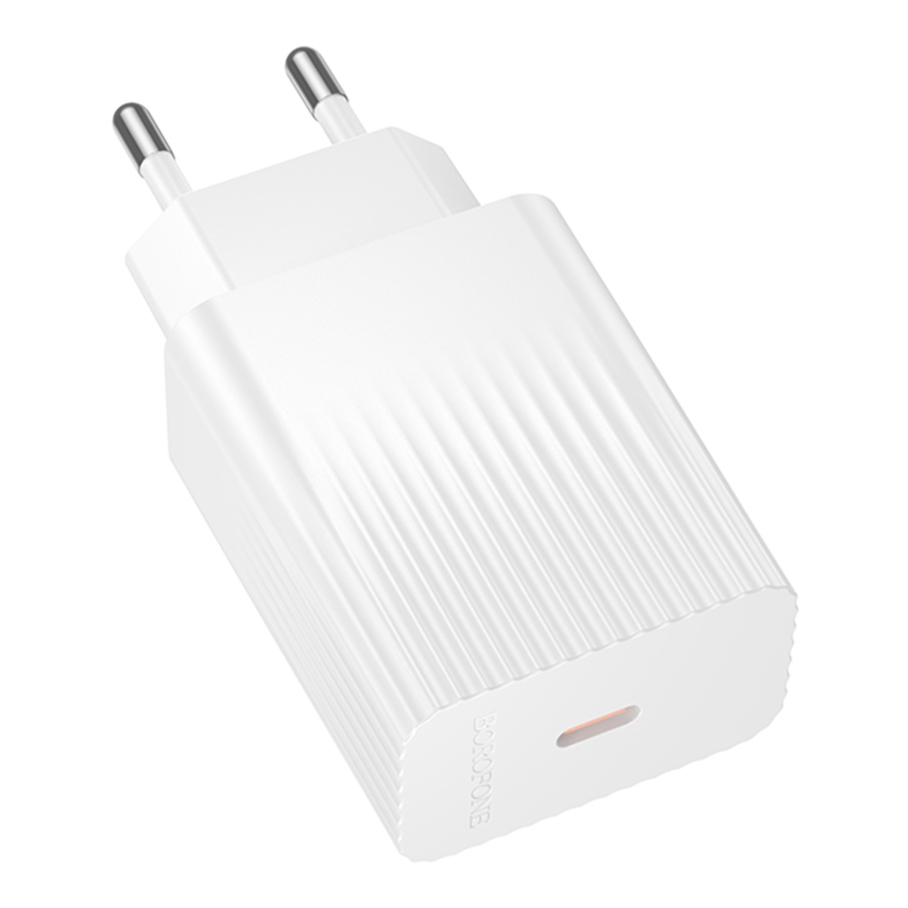 Мережевий Зарядний Пристрій Borofone BAS73A 1USB-C PD/QC 20W Бiлий