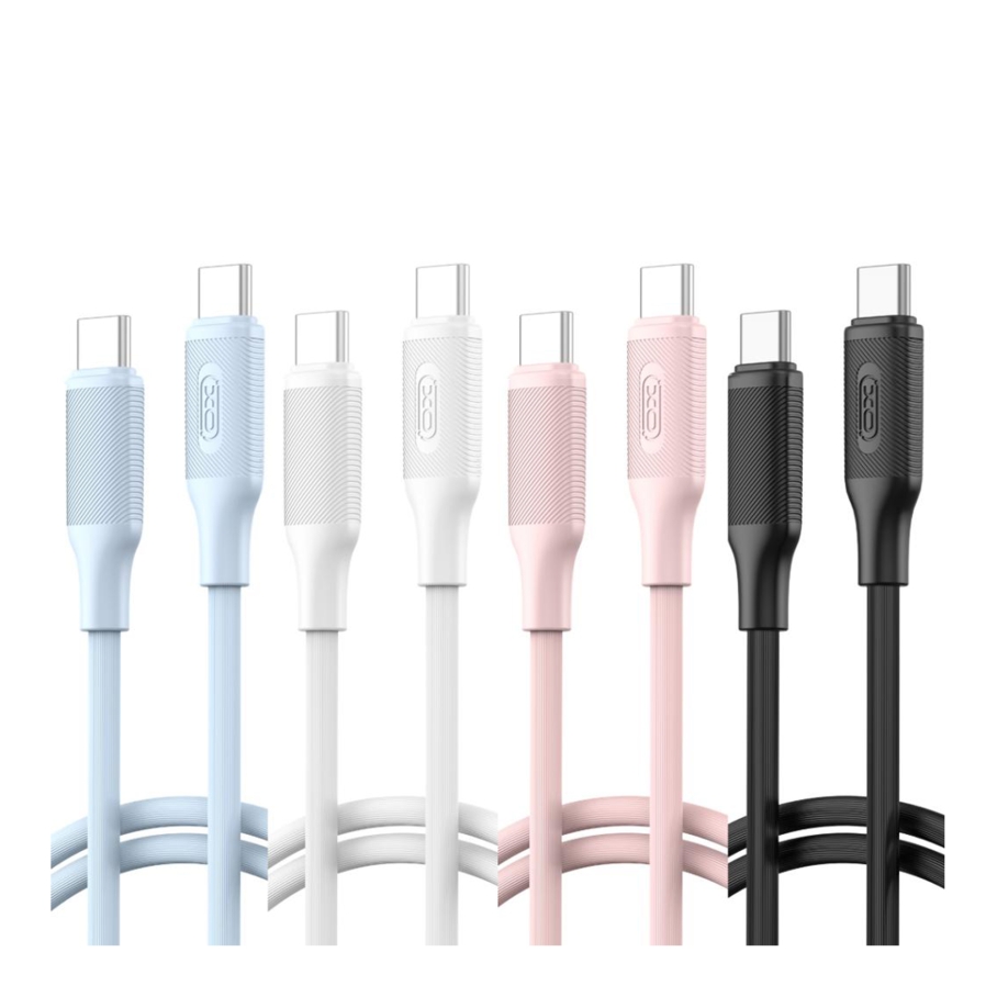 Кабель USB XO-Q265B Type-C to Type-C 60W (30pcs/bottle) Чорний/Білий/Блакитний/Рожевий