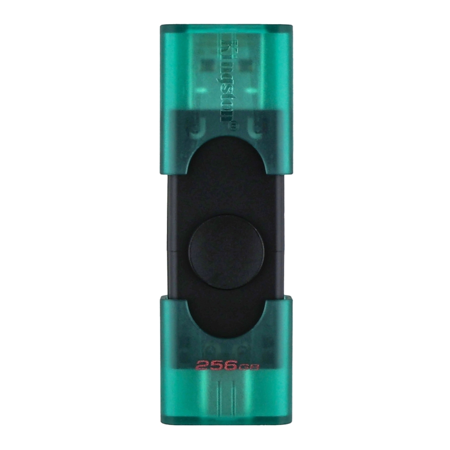 USB флеш-накопичувач 3.2 Kingston DT DuoG2 256gb USB-A + USB-C Чорний/Зелений