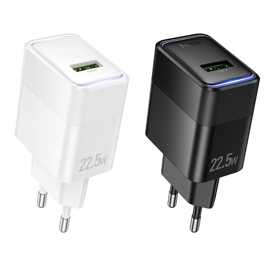 Мережевий Зарядний Пристрій Hoco CS111A 1USB Multi-Protocol 22.5W Чорний - Зображення 2