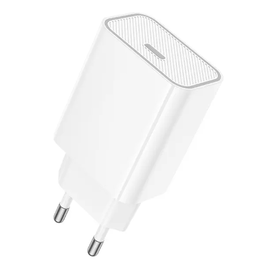 Мережевий Зарядний Пристрій Hoco C143A 1USB-C PD/QC 20W Бiлий