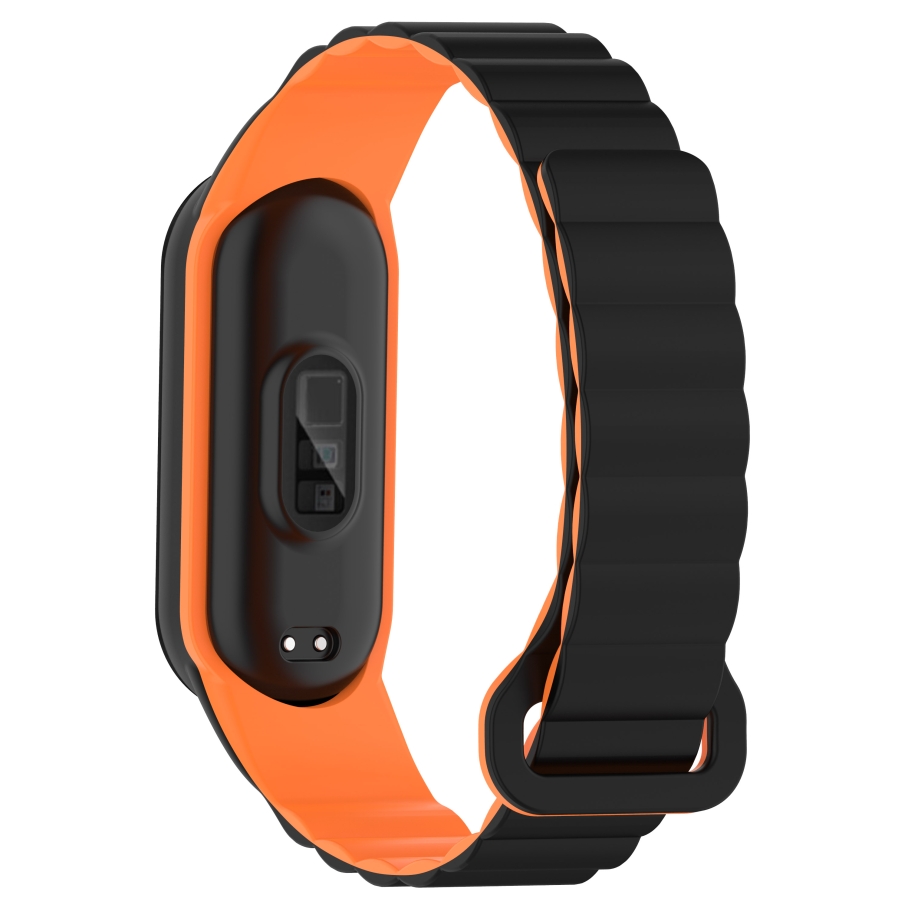 Ремінець для Xiaomi Mi Band 3/4/5/6/7 Silicone Link Black/Orange - Зображення 3