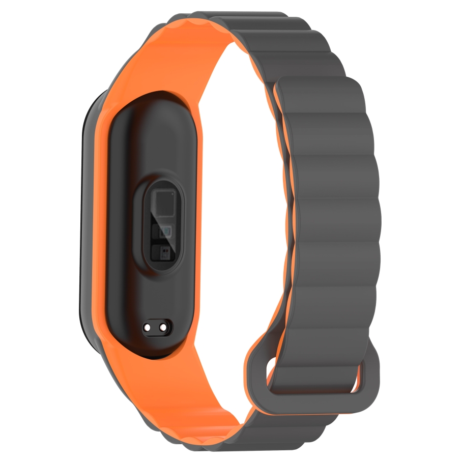 Ремінець для Xiaomi Mi Band 3/4/5/6/7 Silicone Link Grey/Orange - Зображення 3
