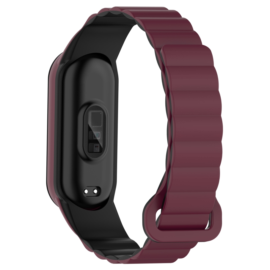 Ремінець для Xiaomi Mi Band 3/4/5/6/7 Silicone Link Plum/Black - Зображення 3