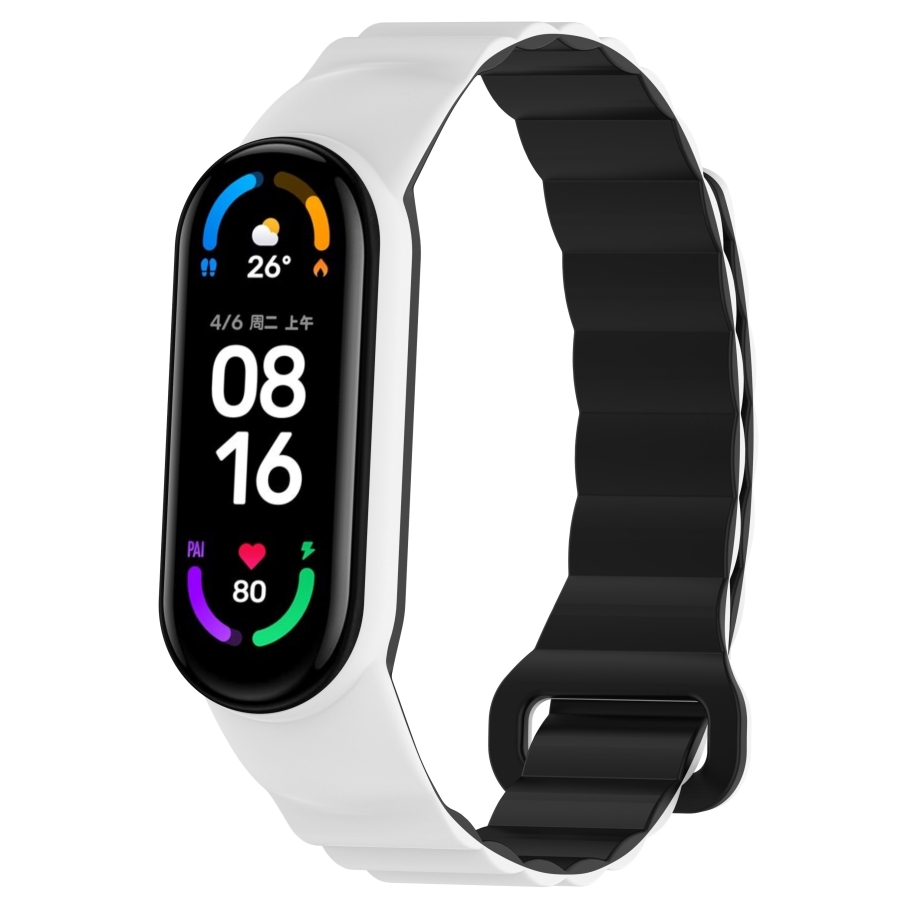 Ремінець для Xiaomi Mi Band 3/4/5/6/7 Silicone Link White/Black