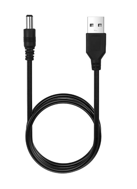 Кабель USB to DC 5v 5.5x2.1 mm Чорний
