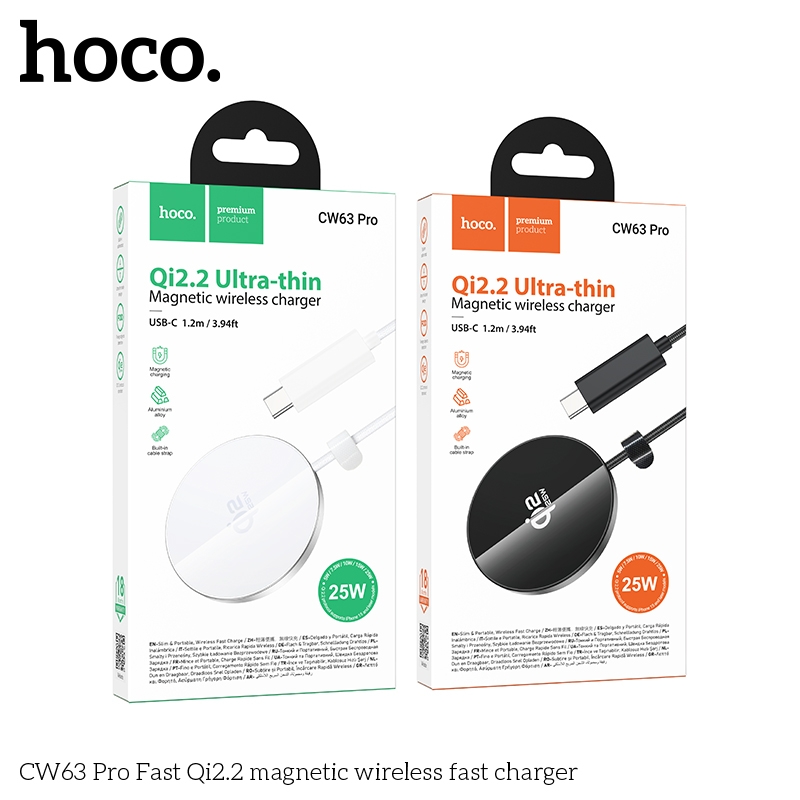 Бездротовий Зарядний Пристрій Hoco CW63 Pro Magnetic Qi2.2 25W Чорний - Зображення 3