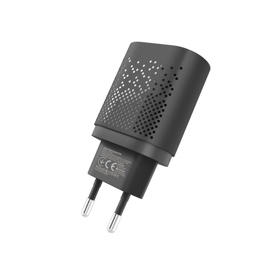 Мережевий Зарядний Пристрій YOKI Led Series YK-QC 3.0 18W Чорний - Зображення 4