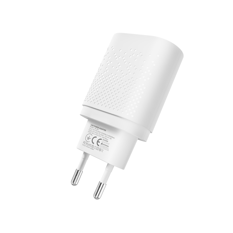 Мережевий Зарядний Пристрій YOKI Led Series YK-QC 3.0 18W Бiлий - Зображення 4